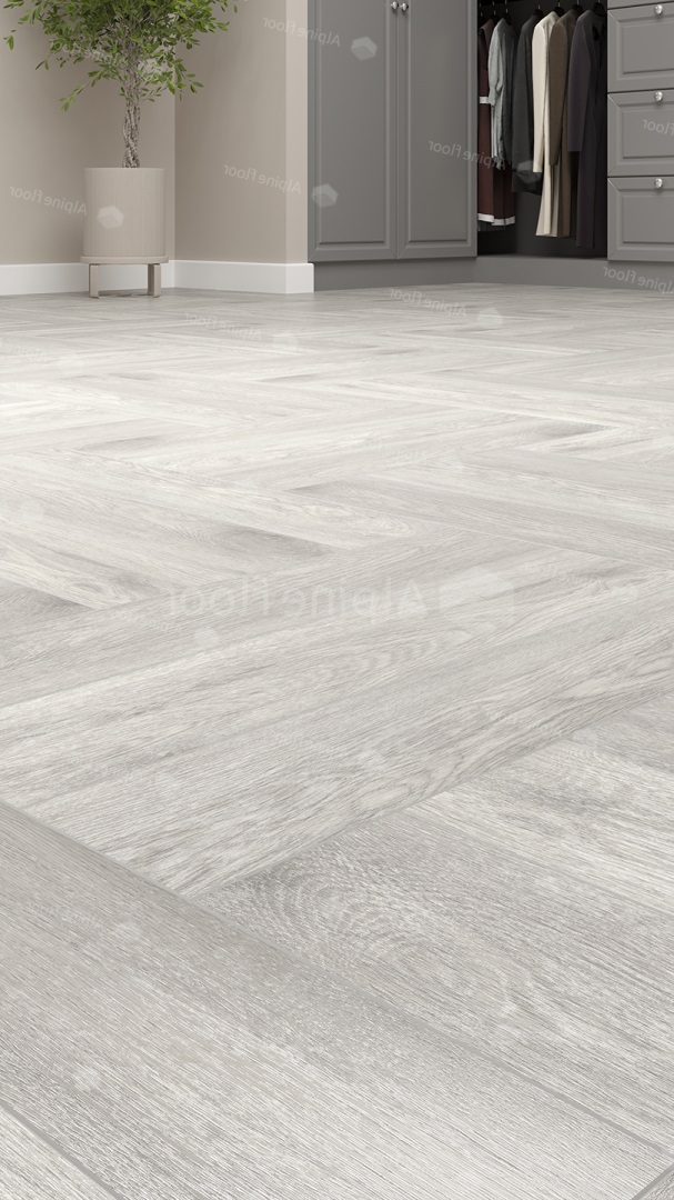 Кварцвиниловый SPC ламинат Alpine Floor Parquet Light Дуб Полис ECO 13-21 венгерская елка 600×125×4 фото в интерьере