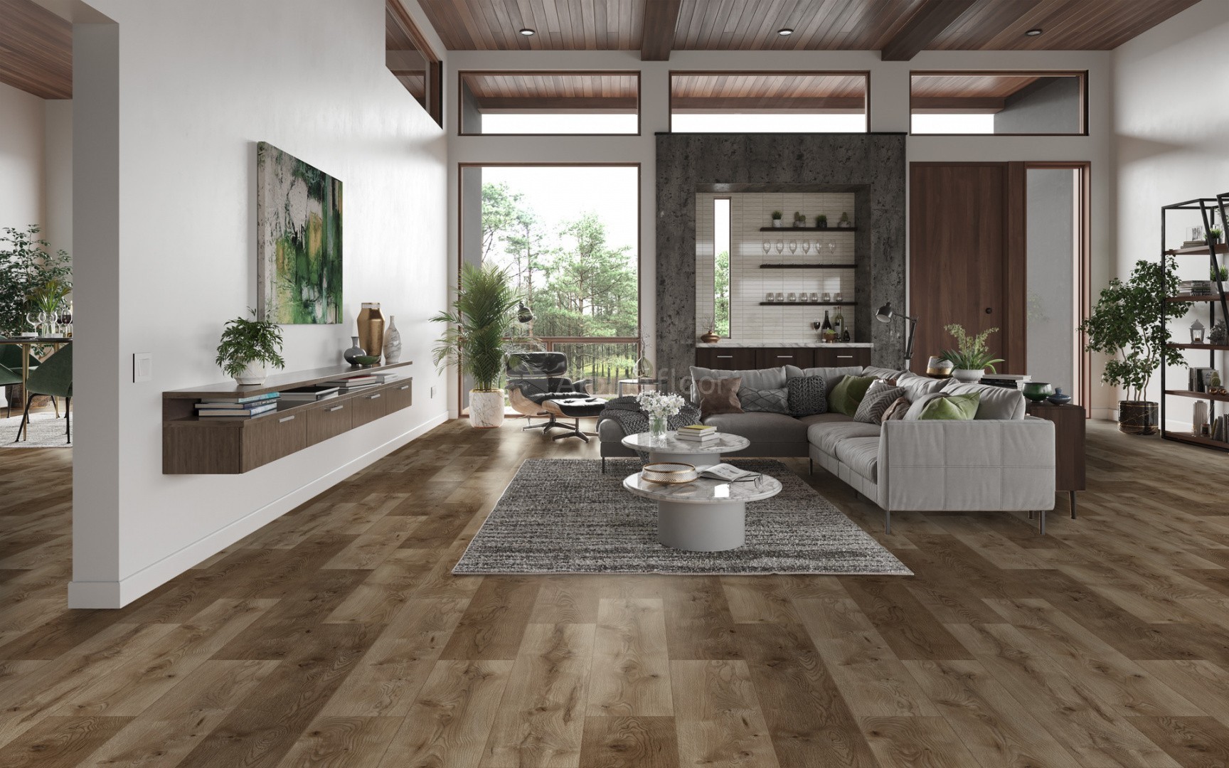 Ламинат Alpine Floor Aqua Life Дуб Анси LF103-10 1285×192×8 фото в интерьере