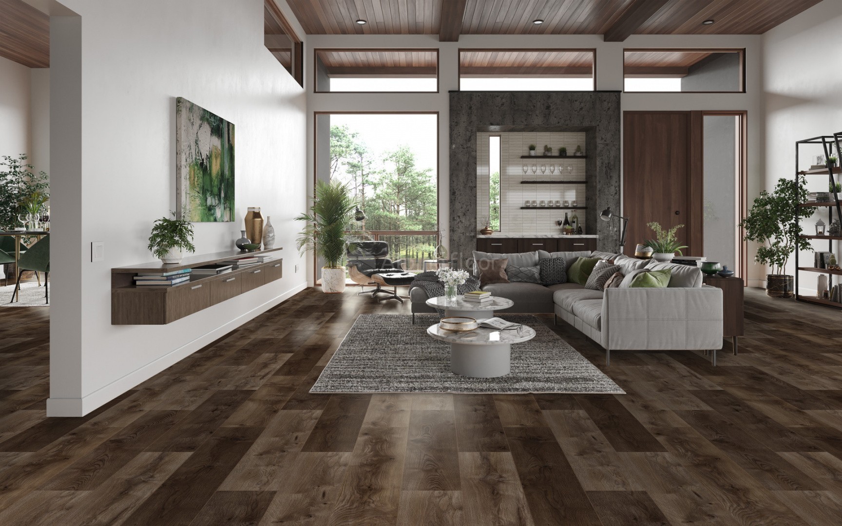 Ламинат Alpine Floor Aqua Life Дуб Сучжоу LF103-11 1285×192×8 фото в интерьере