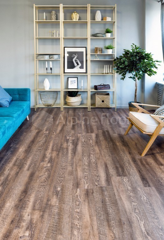 Кварцвиниловая плитка Alpine Floor клеевая Easy Line Дуб Миндаль ECO 3-7 1219,2×184,15×3 фото в интерьере