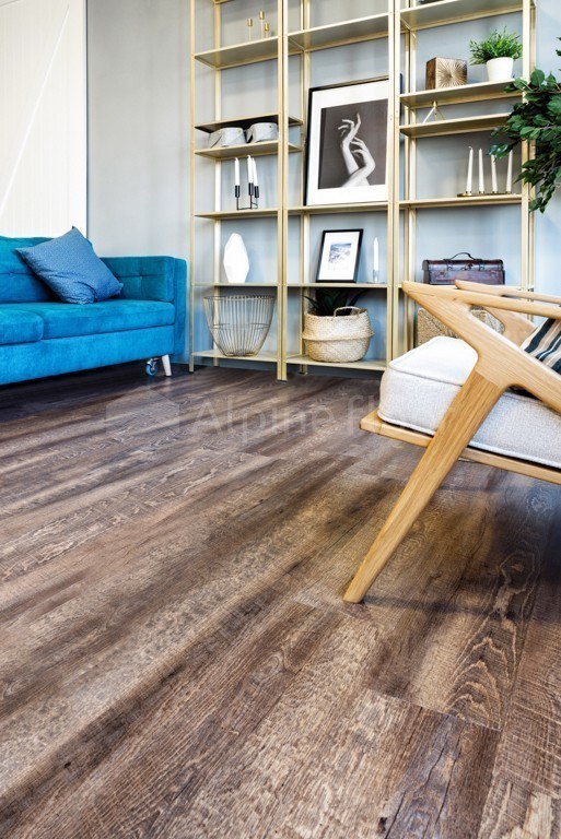 Кварцвиниловая плитка Alpine Floor клеевая Easy Line Дуб Миндаль ECO 3-7 1219,2×184,15×3 фото в интерьере