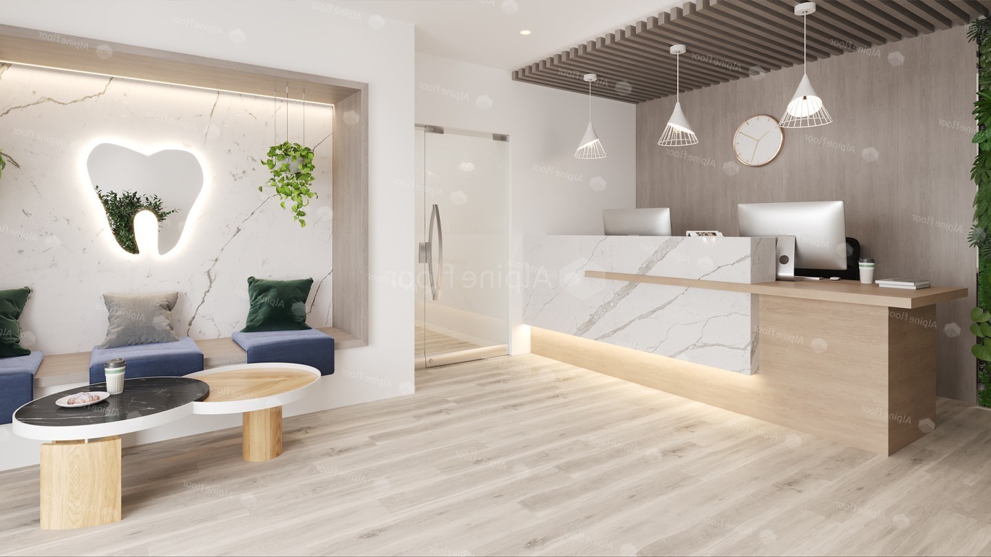 Кварцвиниловая плитка Alpine Floor клеевая Easy Line Дуб Полярный ECO 3-19 1219,2×184,15×3 фото в интерьере