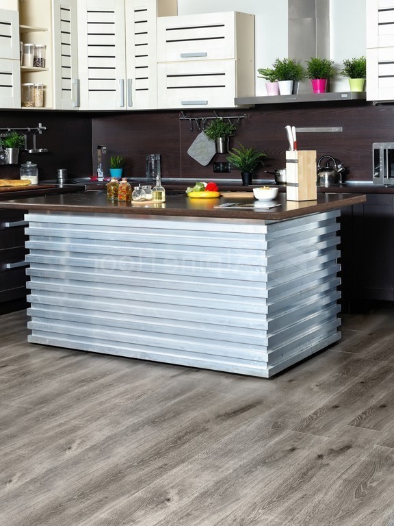 Кварцвиниловая плитка Alpine Floor клеевая Easy Line Дуб Дымчатый ECO 3-24 1219,2×184,15×3 фото в интерьере