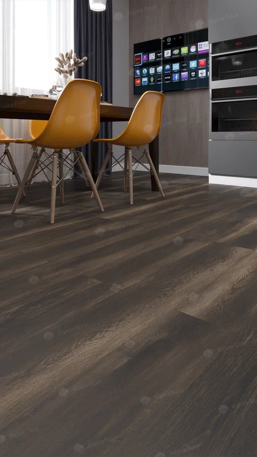 Кварцвиниловая плитка Alpine Floor клеевая Easy Line Орех Темный ECO 3-13 1219,2×184,15×3 фото в интерьере Кварцвиниловая плитка Alpine Floor клеевая Easy Line Орех Темный ECO 3-13 1219,2×184,15×3 фото в интерьере