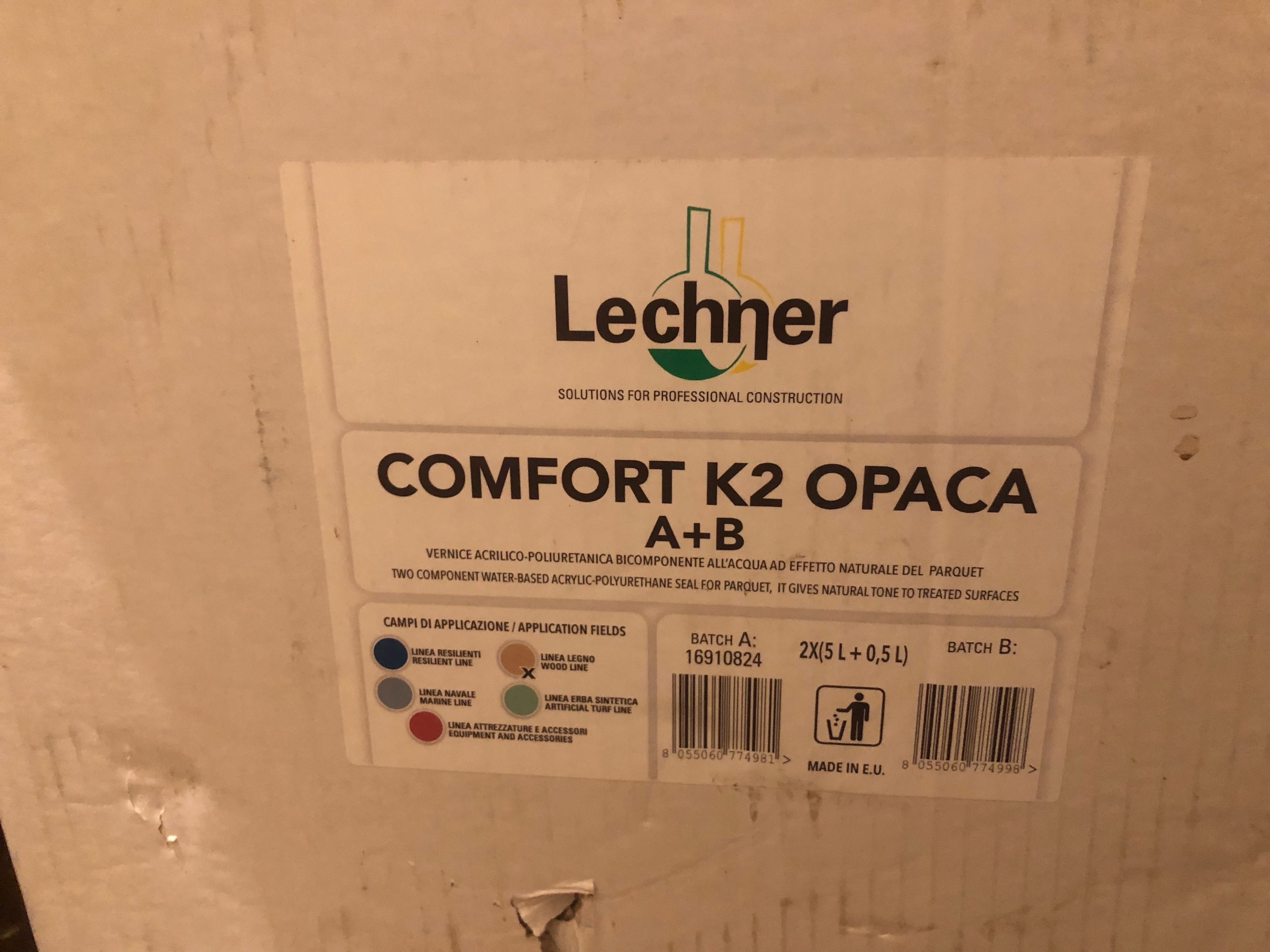 Лак для паркета Lechner Comfort 2K Opaca матовый 5,5 л