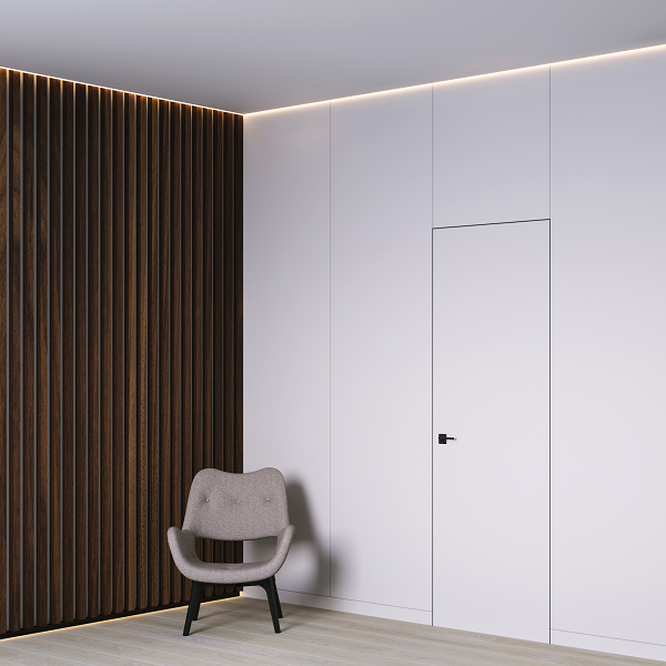 Профиль теневой алюминиевый Ликорн С-06.2.3 черный 2050×45,5×38 фото в интерьере