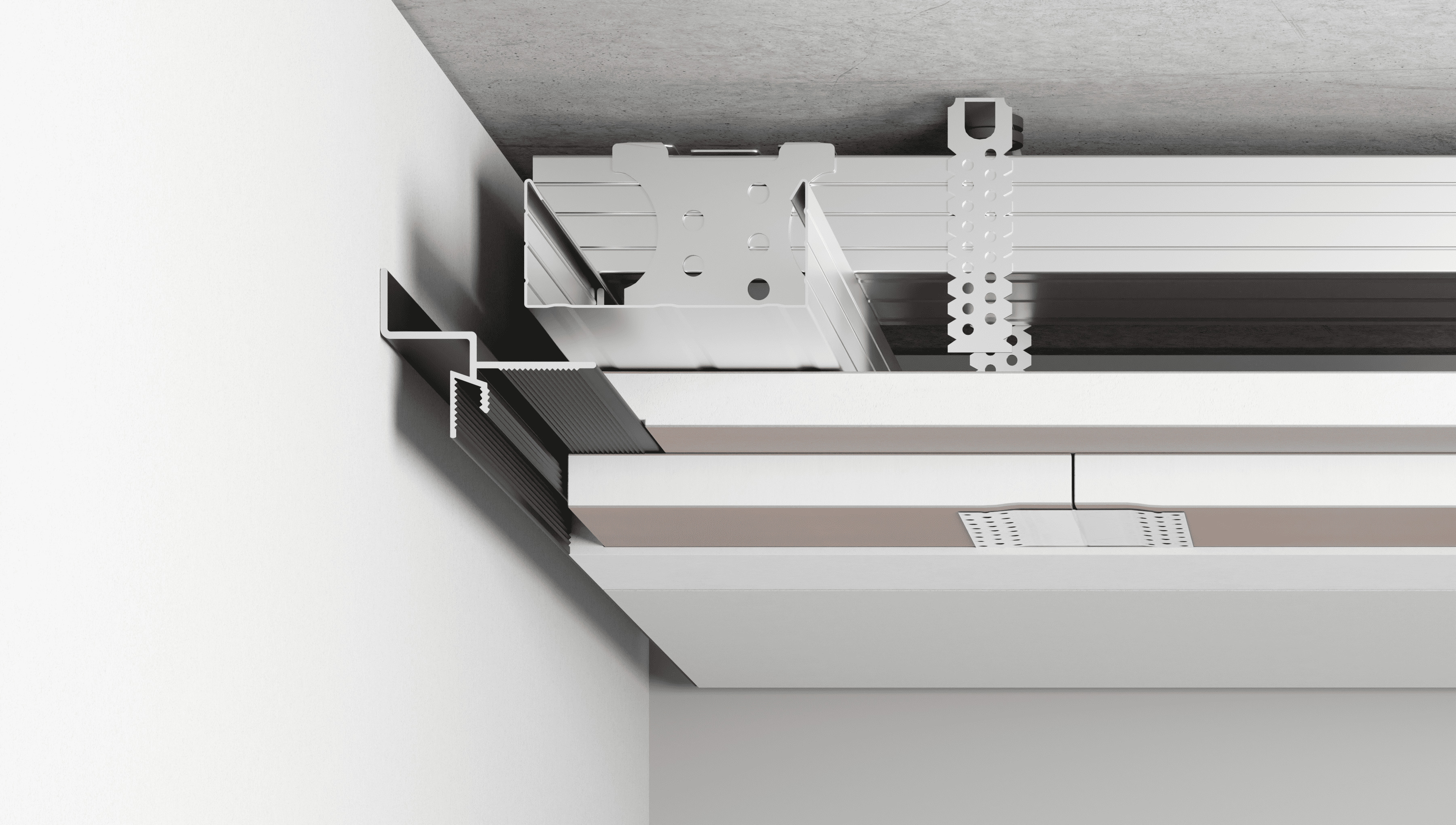 Профиль теневой алюминиевый Ликорн С-06.2.3 черный 2050×45,5×38 фото в интерьере
