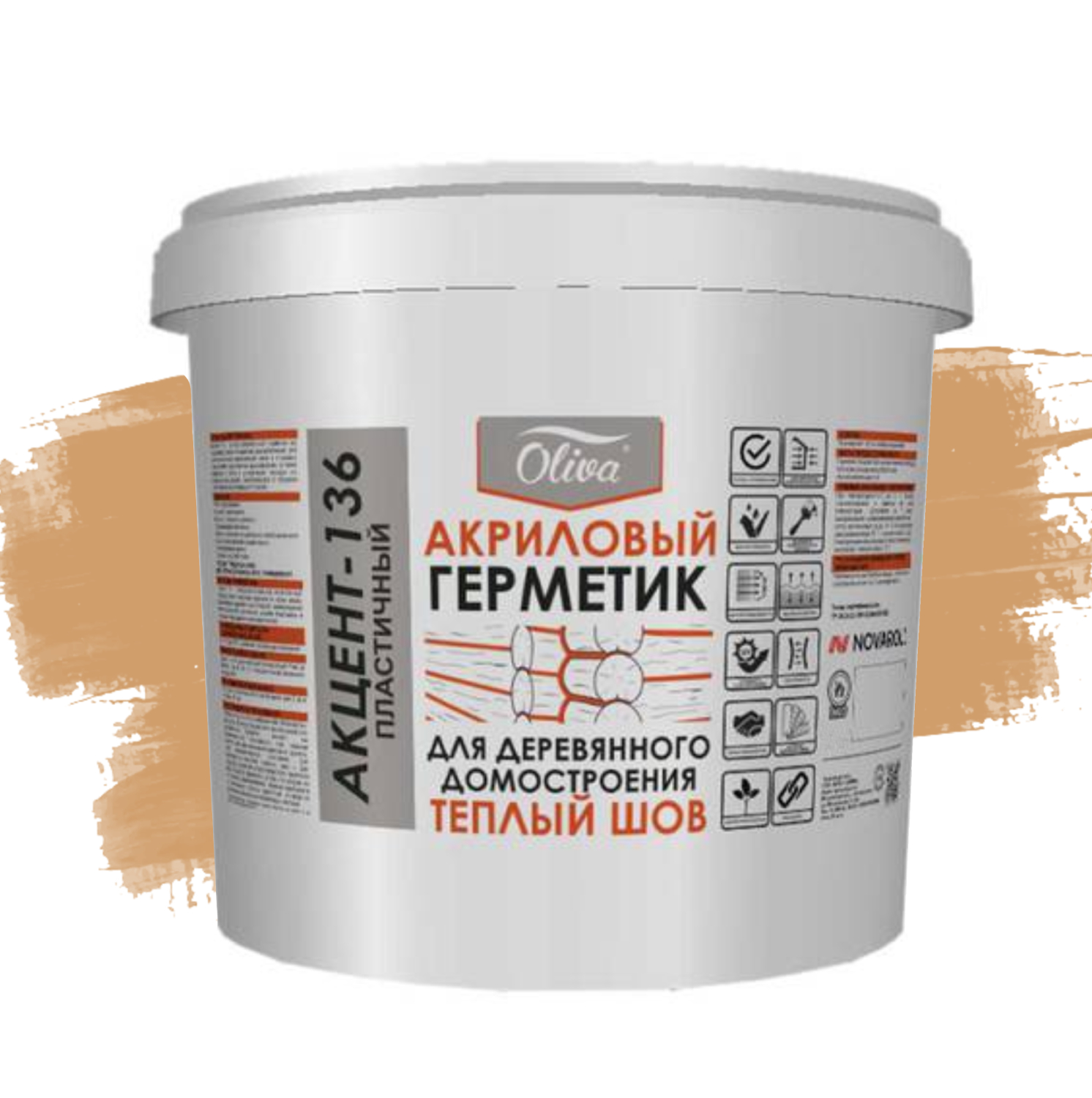 Герметик теплый шов Oliva Акцент-136 акриловый 007 Ель 5 л