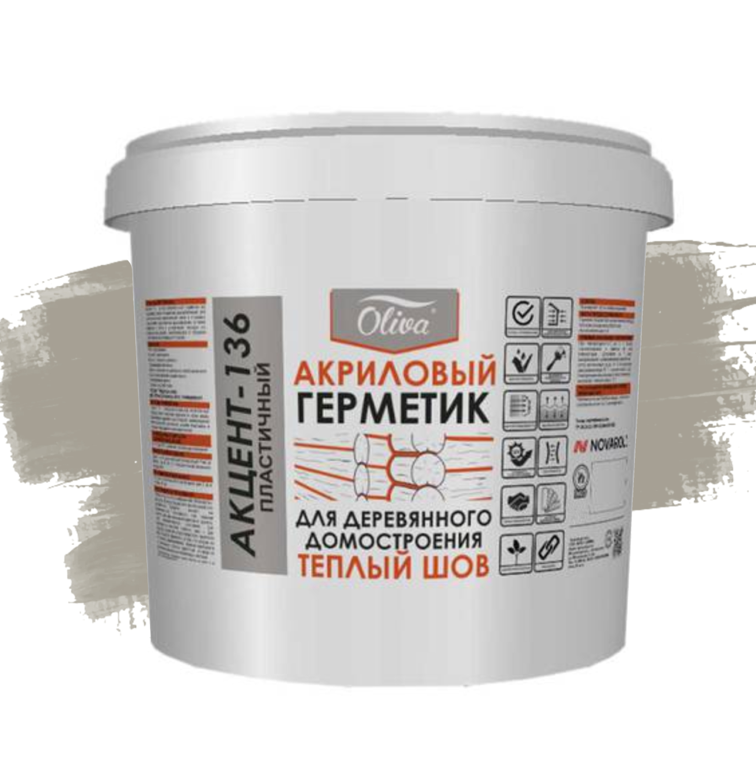 Герметик теплый шов Oliva Акцент-136 акриловый 014 Пихта 10 л Герметик теплый шов Oliva Акцент-136 акриловый 014 Пихта 10 л