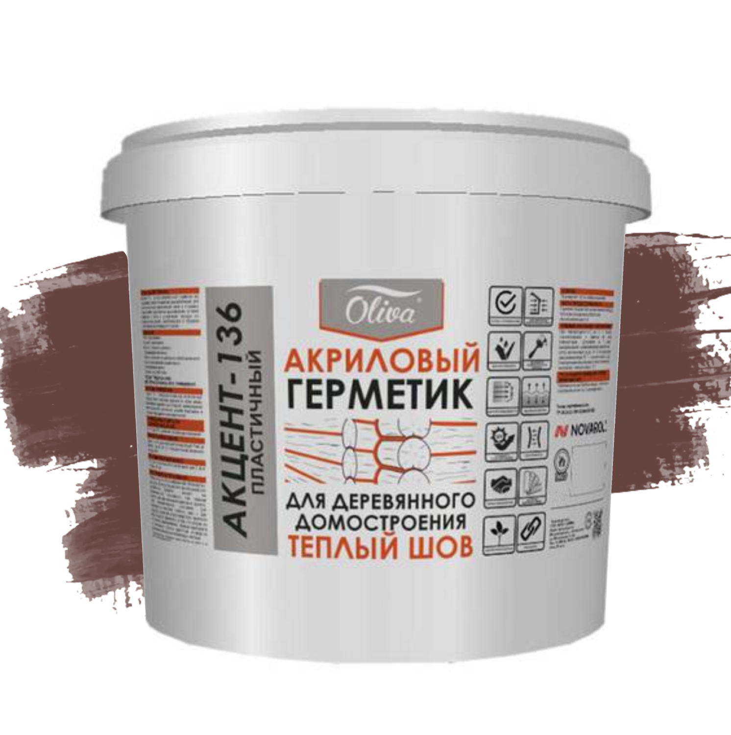 Герметик теплый шов Oliva Акцент-136 акриловый 016 Тик 10 л