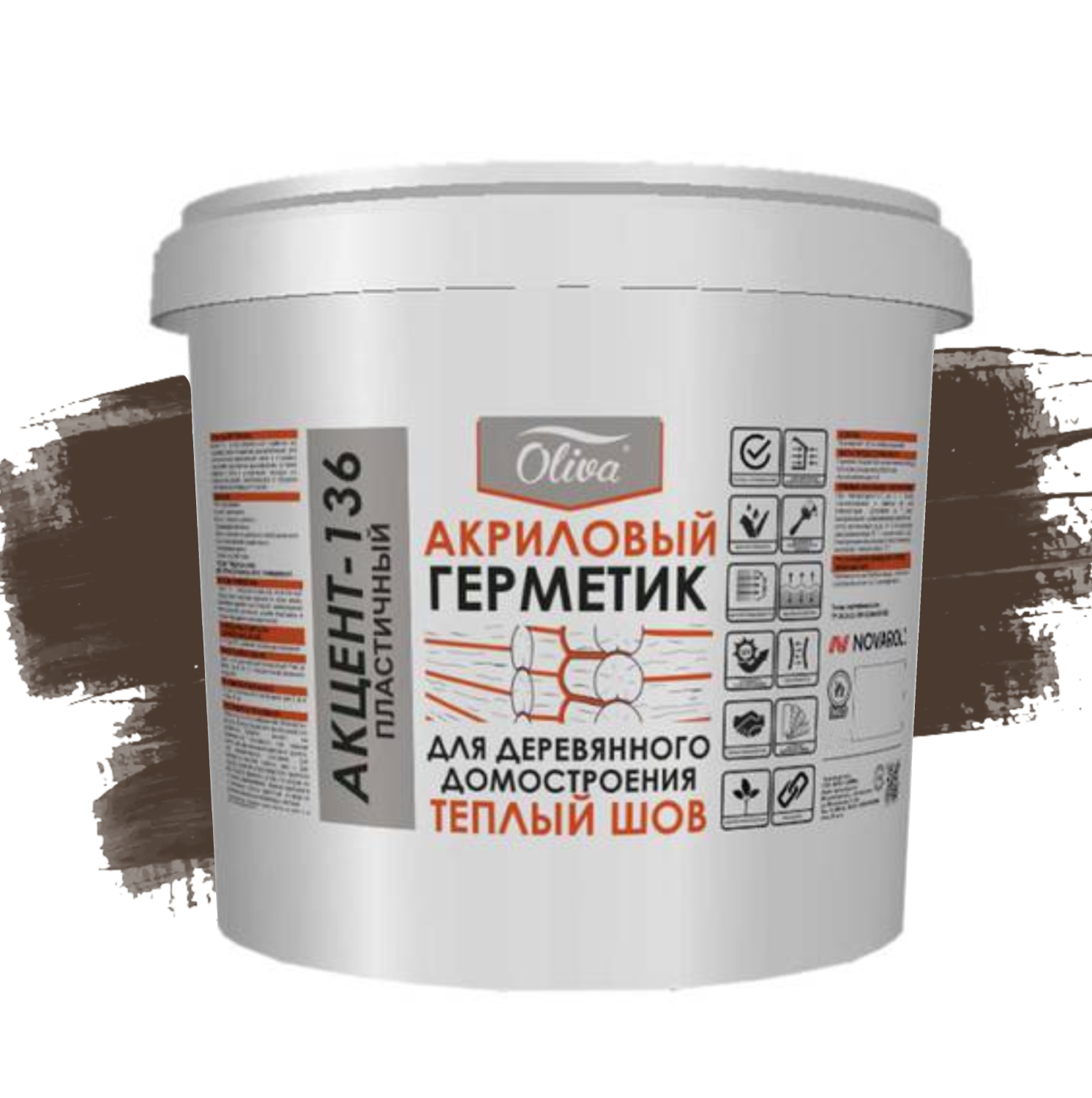Герметик теплый шов Oliva Акцент-136 акриловый 019 Шоколад 5 л Герметик теплый шов Oliva Акцент-136 акриловый 019 Шоколад 5 л
