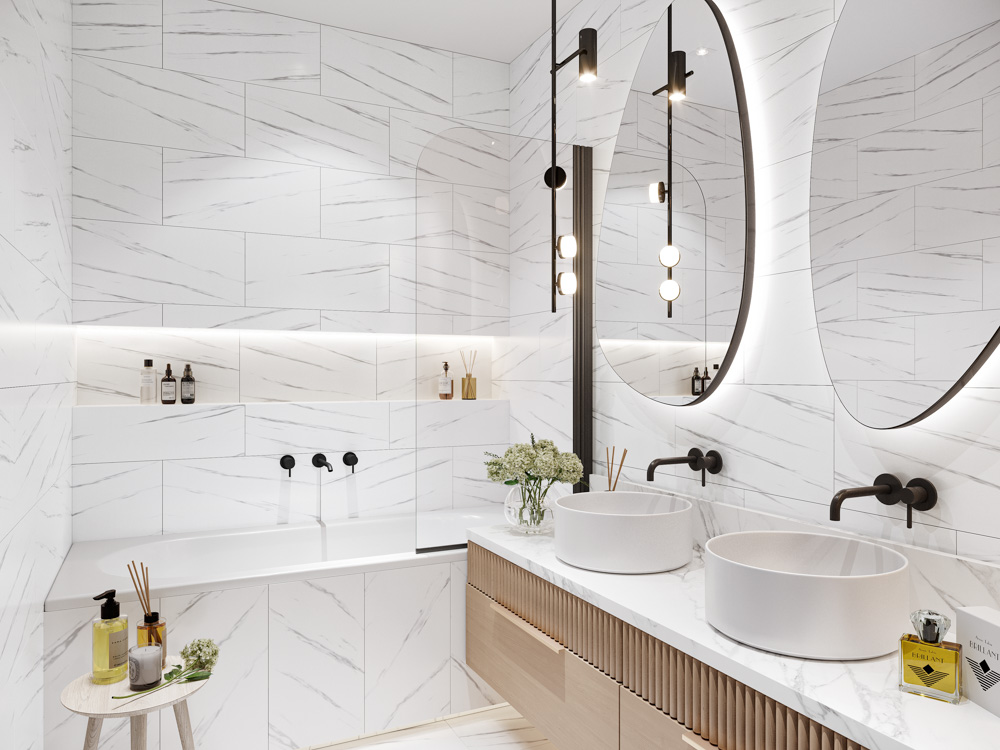 Кварцвиниловый SPC ламинат Cronafloor Stone Калакатта ZH-81014-1 600×300×4 фото в интерьере