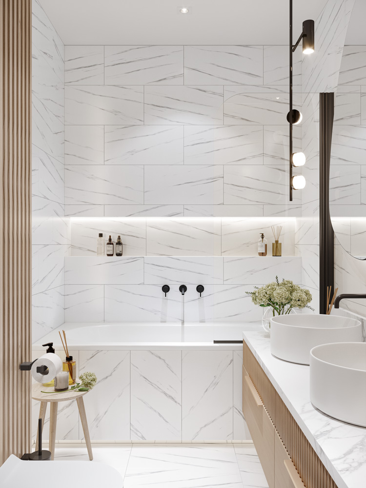 Кварцвиниловый SPC ламинат Cronafloor Stone Калакатта ZH-81014-1 600×300×4 фото в интерьере