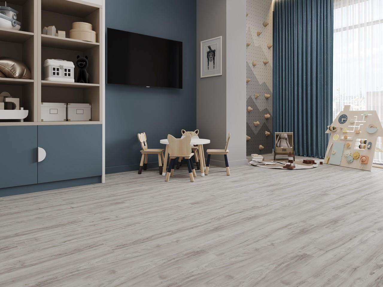 Кварцвиниловый SPC ламинат Cronafloor Nano Клен ZH-81134-6 1200×180×3,5 фото в интерьере