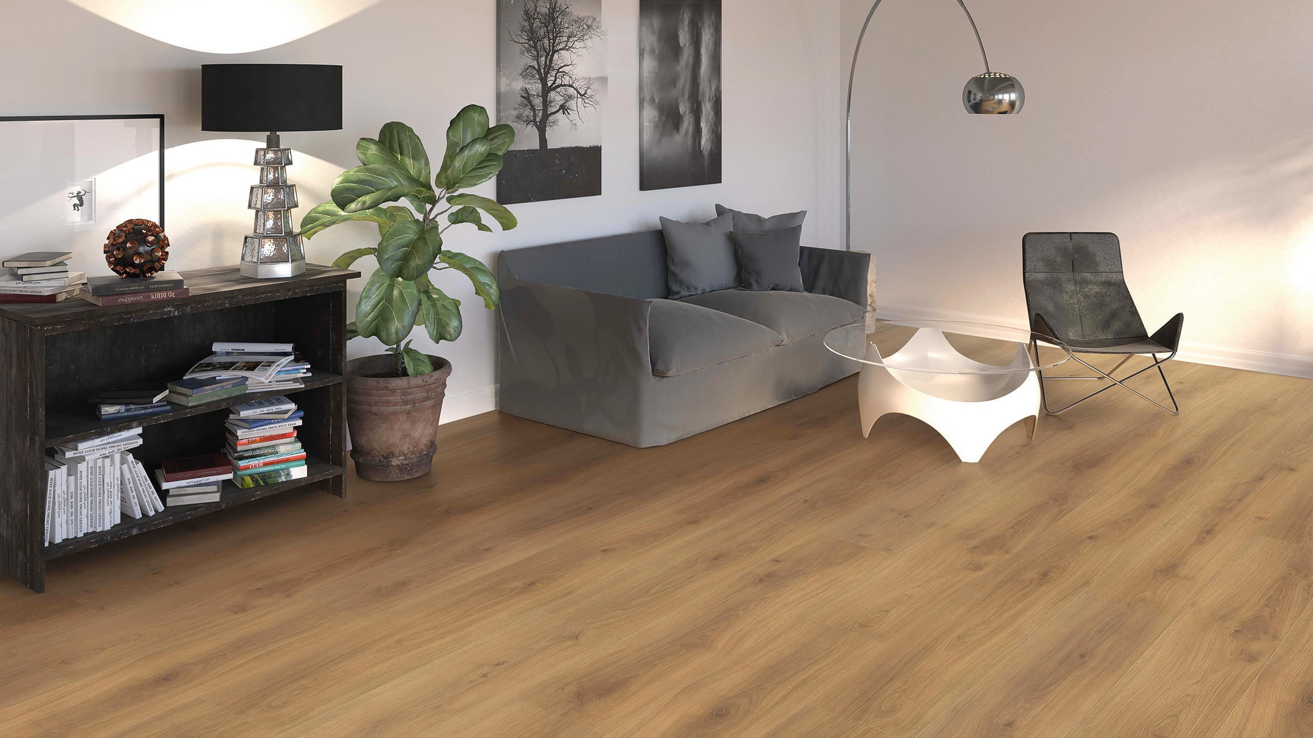 Ламинат Haro Tritty 100 Campus 4V Дуб Эмилия Медовый 541541 1282×243×8 фото в интерьере