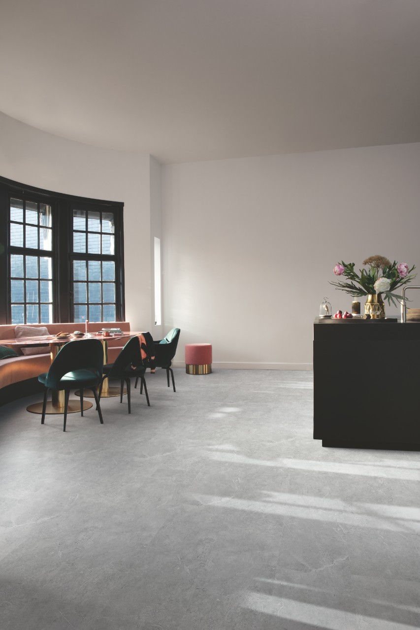 Кварцвиниловый SPC ламинат Quick Step Volcano Мрамор светло-серый VSPC20251 600×310×4,2