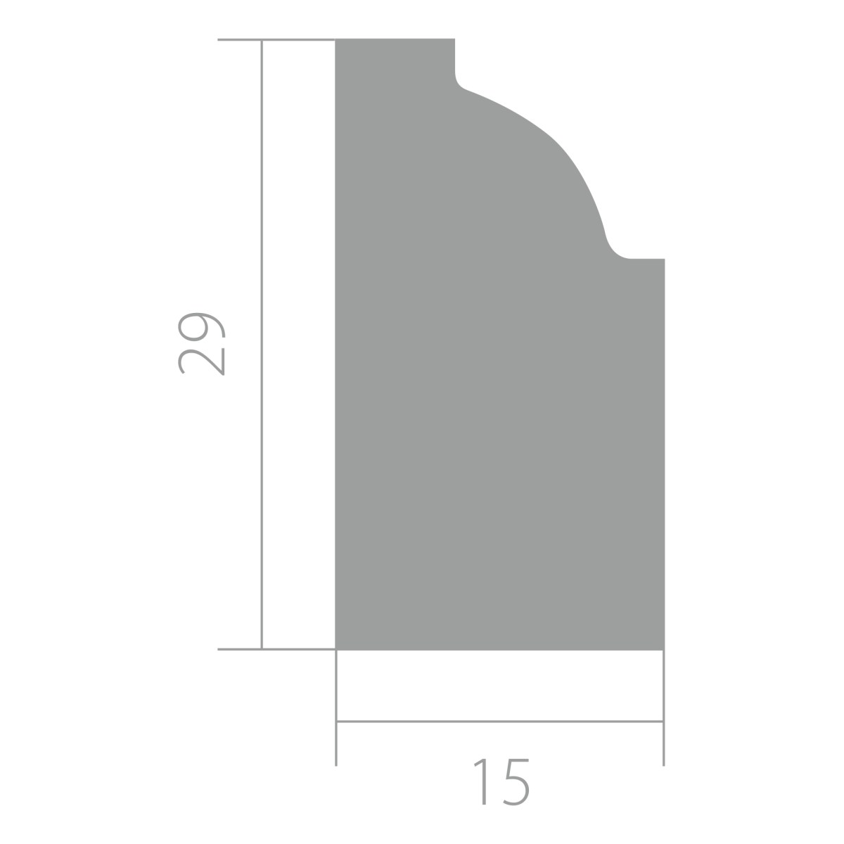 Молдинг ЛДФ под покраску Ultrawood U 001 i 2000×29×15