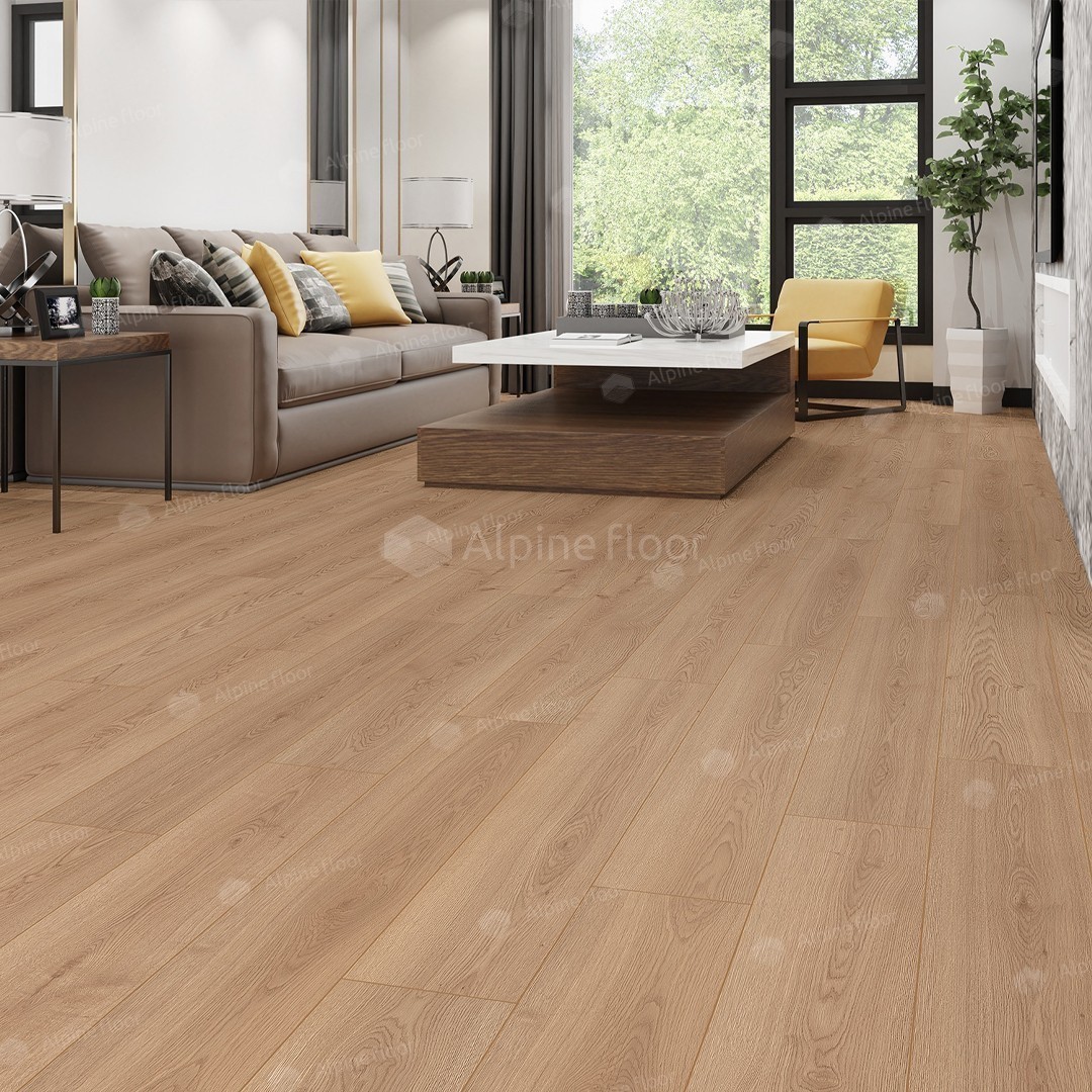 Ламинат Alpine Floor Legno Extra Дуб Элеганс L 1009 1200×192,5×8 фото в интерьере