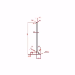 Плинтус алюминиевый Modern Decor L-образный черный 2950×80×10