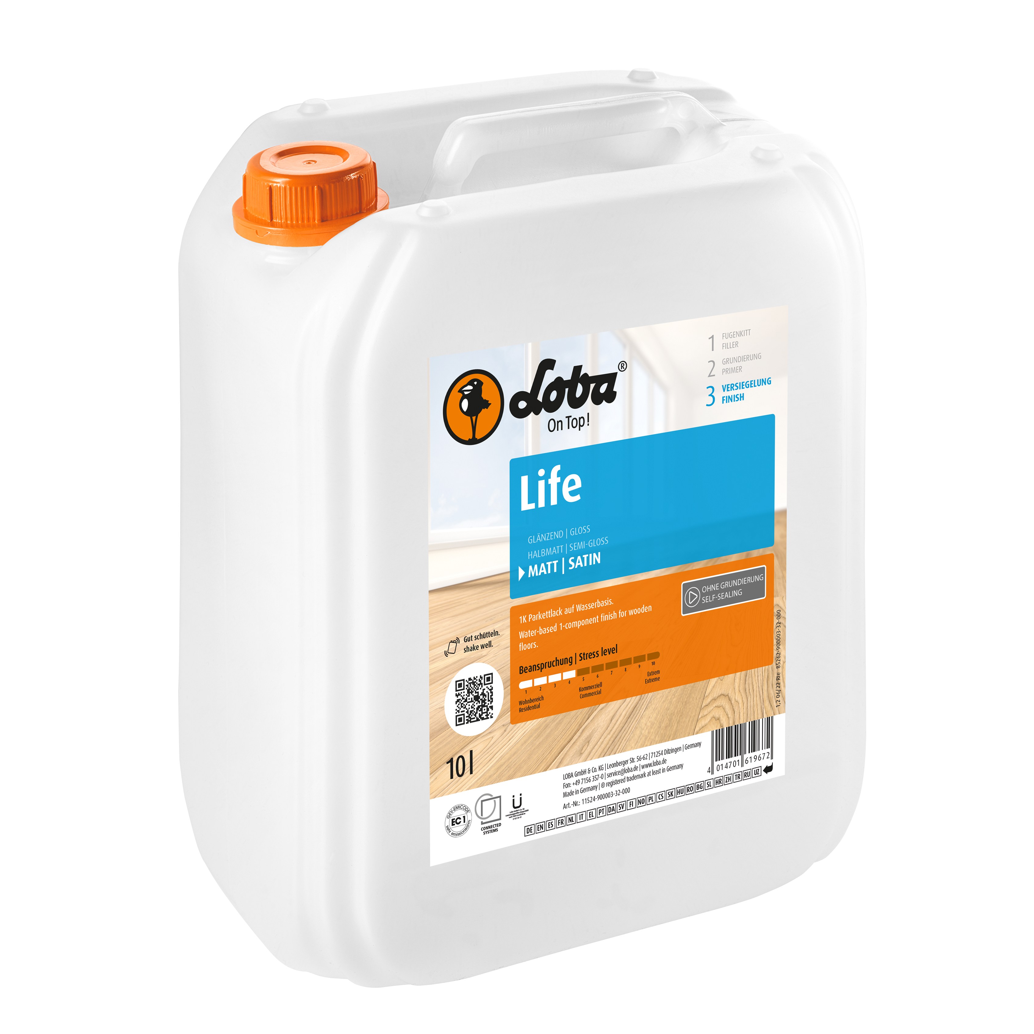 Лак для паркета Loba Life матовый 10 л