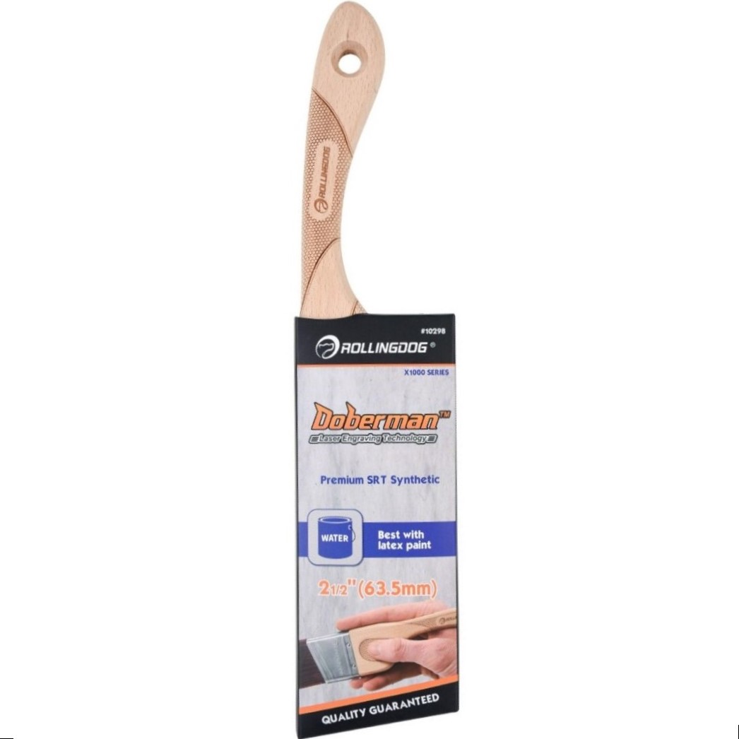 Кисть плоская Rollingdog DOBERMAN X1000 скошенная 10298 63,5 мм
