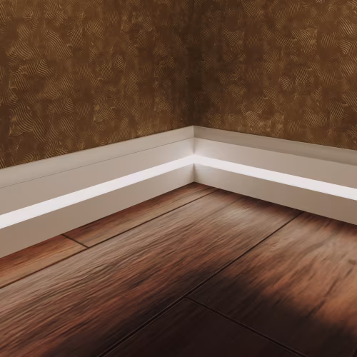 Плинтус МДФ под покраску Evrowood PN 060 Led с подсветкой 2000×83×12