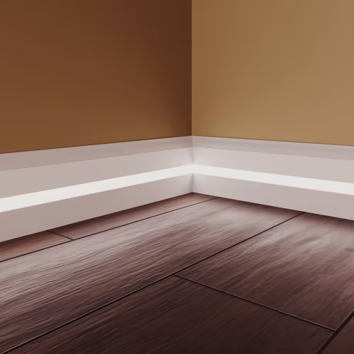 Плинтус МДФ под покраску Evrowood PN 060 Led с подсветкой 2000×83×12