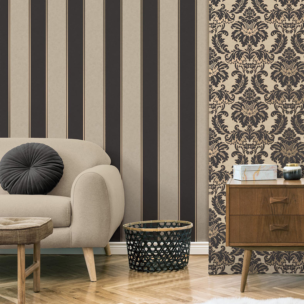 Обои Aura Archives vol.1 by Crown M1707 10,05×0,52 фото в интерьере