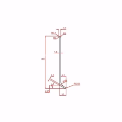 Плинтус алюминиевый Modern Decor L-образный черный 2950×60×10