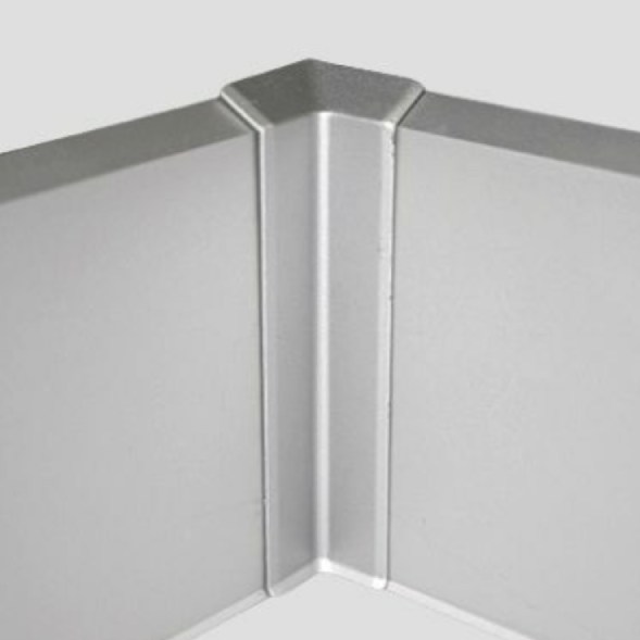 Угол алюминиевый внутренний для плинтуса Modern Decor серебро матовое  100 мм
