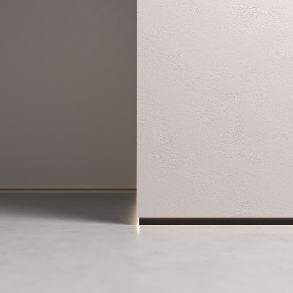 Плинтус алюминиевый теневой Ликорн C-08.2.3 черный с подсветкой 2050×60×13,3