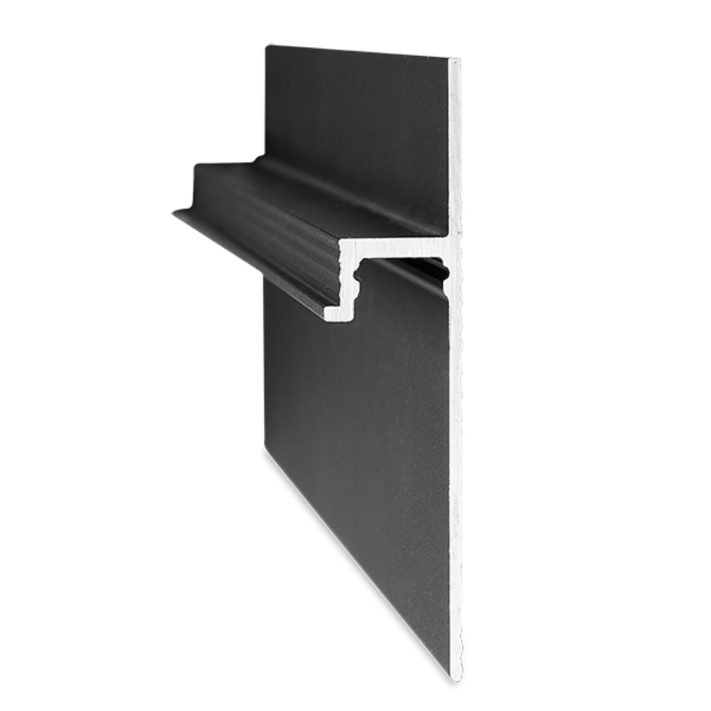 Плинтус алюминиевый теневой Ликорн C-08.2.3 черный с подсветкой 2050×60×13,3