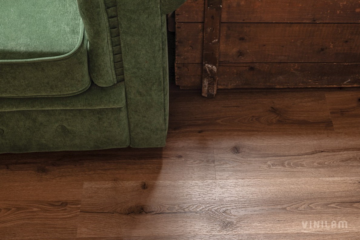 Кварцвиниловая плитка Vinilam клеевая Glue Дуб Норден 8861-EIR 1228×188×2,5 фото в интерьере