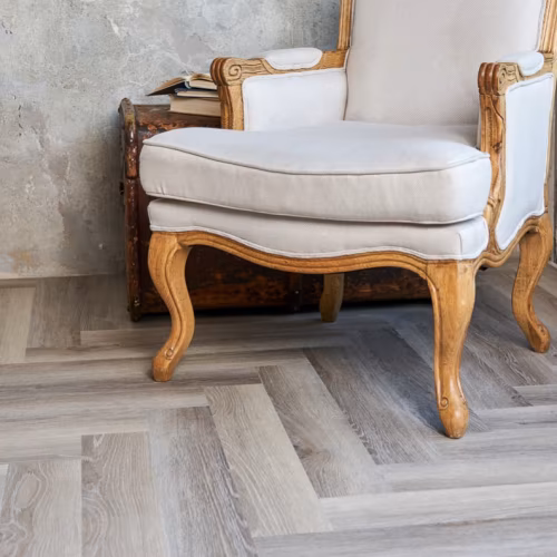 Кварцвиниловый SPC ламинат Vinilam Parquet Herringbone Паркет Эрмитаж IS11122 венгерская елка 720×120×6,5
