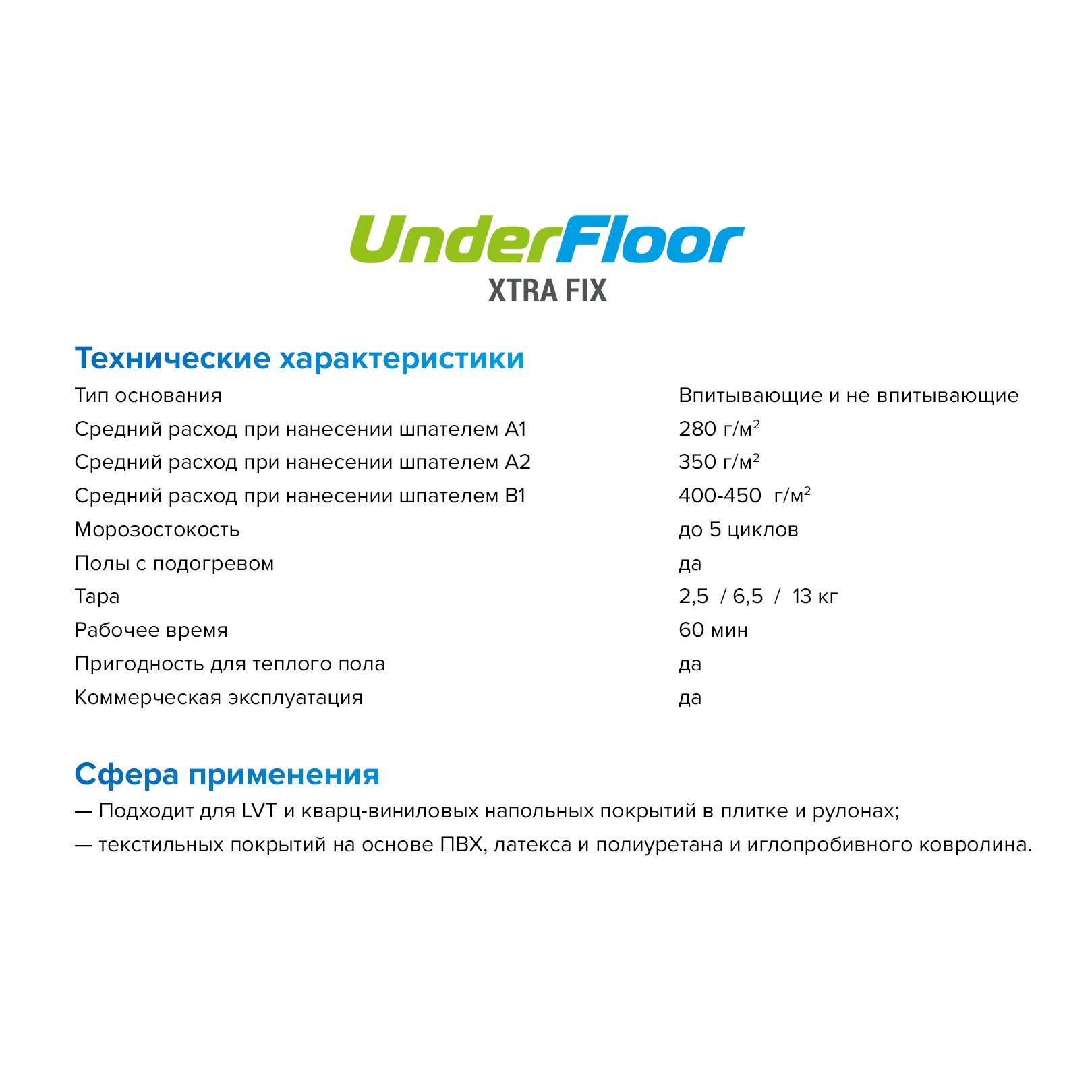 Клей для винилового пола Underfloor Xtra Fix UF 79 водно-дисперсионный 2,5 кг