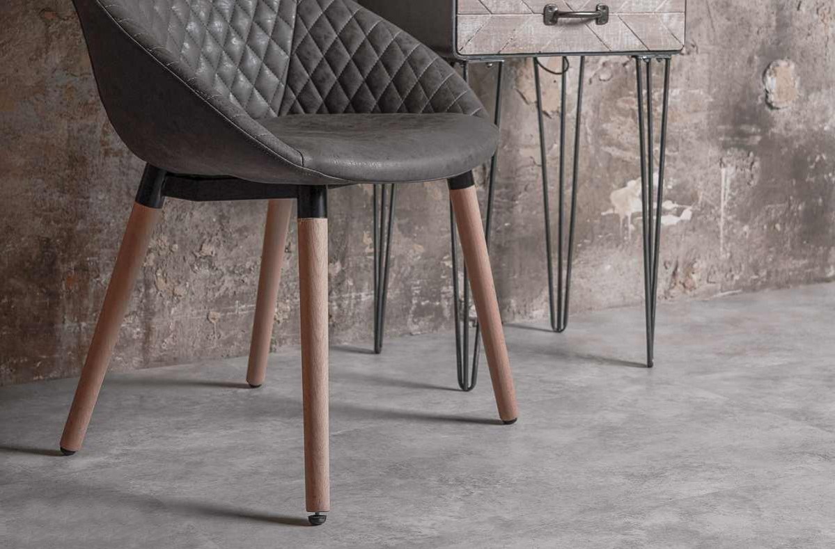 Кварцвиниловый SPC ламинат Vinilam Ceramo Stone Бетон 61606 940×470×8 фото в интерьере