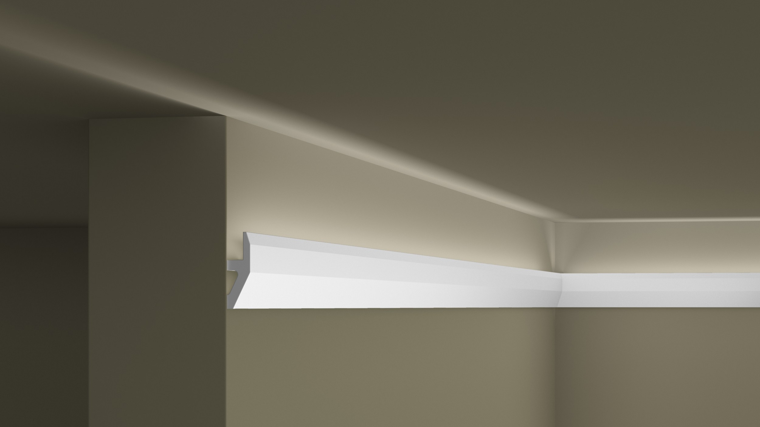 Молдинг из полистирола под покраску NMC Wallstyl W1 с подсветкой 2000×55×20