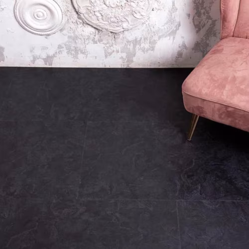 Кварцвиниловая плитка Vinilam клеевая Ceramo Stone Glue Сланцевый Черный 61607 950×475×2,5