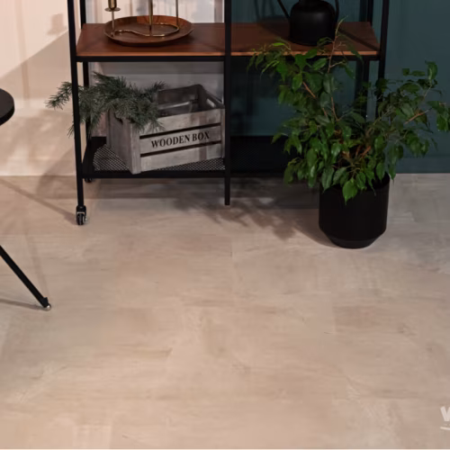 Кварцвиниловая плитка Vinilam клеевая Ceramo Stone Glue Бетон Белый 71615 950×475×2,5