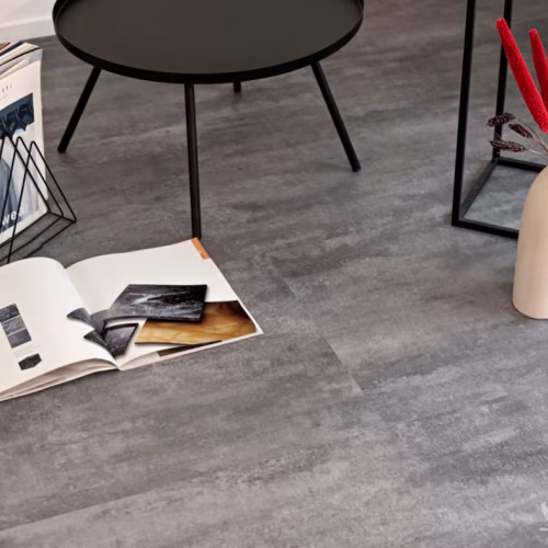 Кварцвиниловая плитка Vinilam клеевая Ceramo Stone Glue Цемент Серый 71616 950×480×2,5