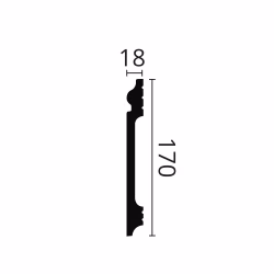 Плинтус под покраску NMC Wallstyl FL17 2000×170×18