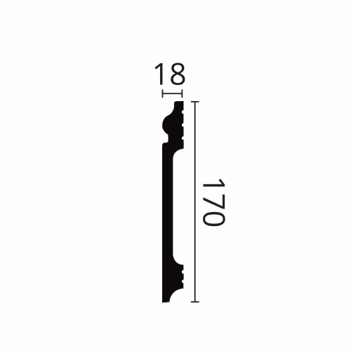 Плинтус под покраску NMC Wallstyl FL17 2000×170×18