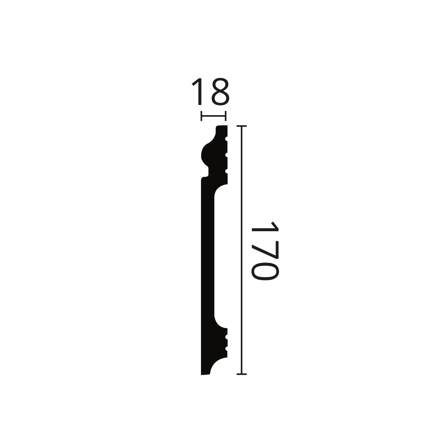 Плинтус под покраску NMC Wallstyl FL17 2000×170×18