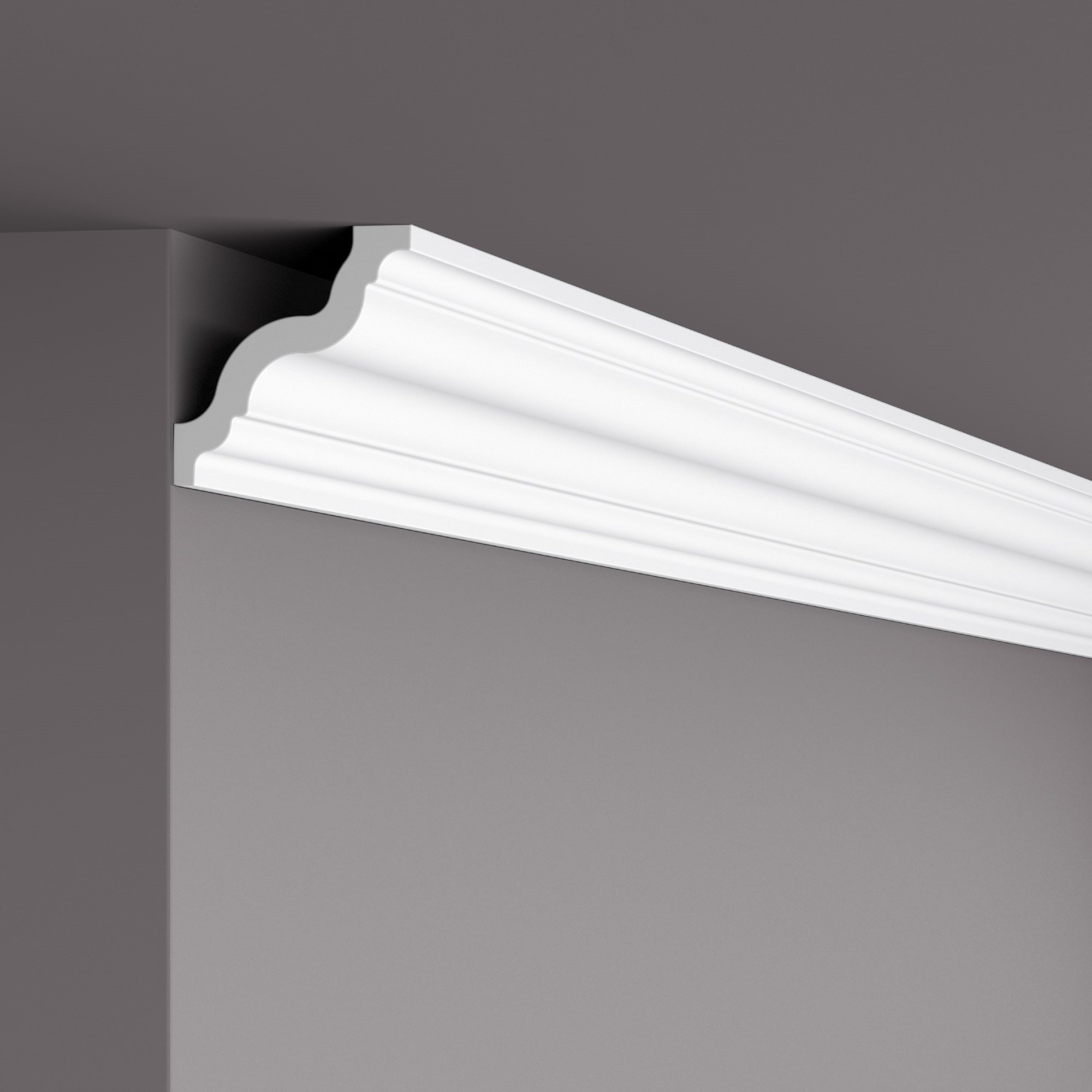 Потолочный плинтус под покраску NMC LX120 (GR) 2000×80×85