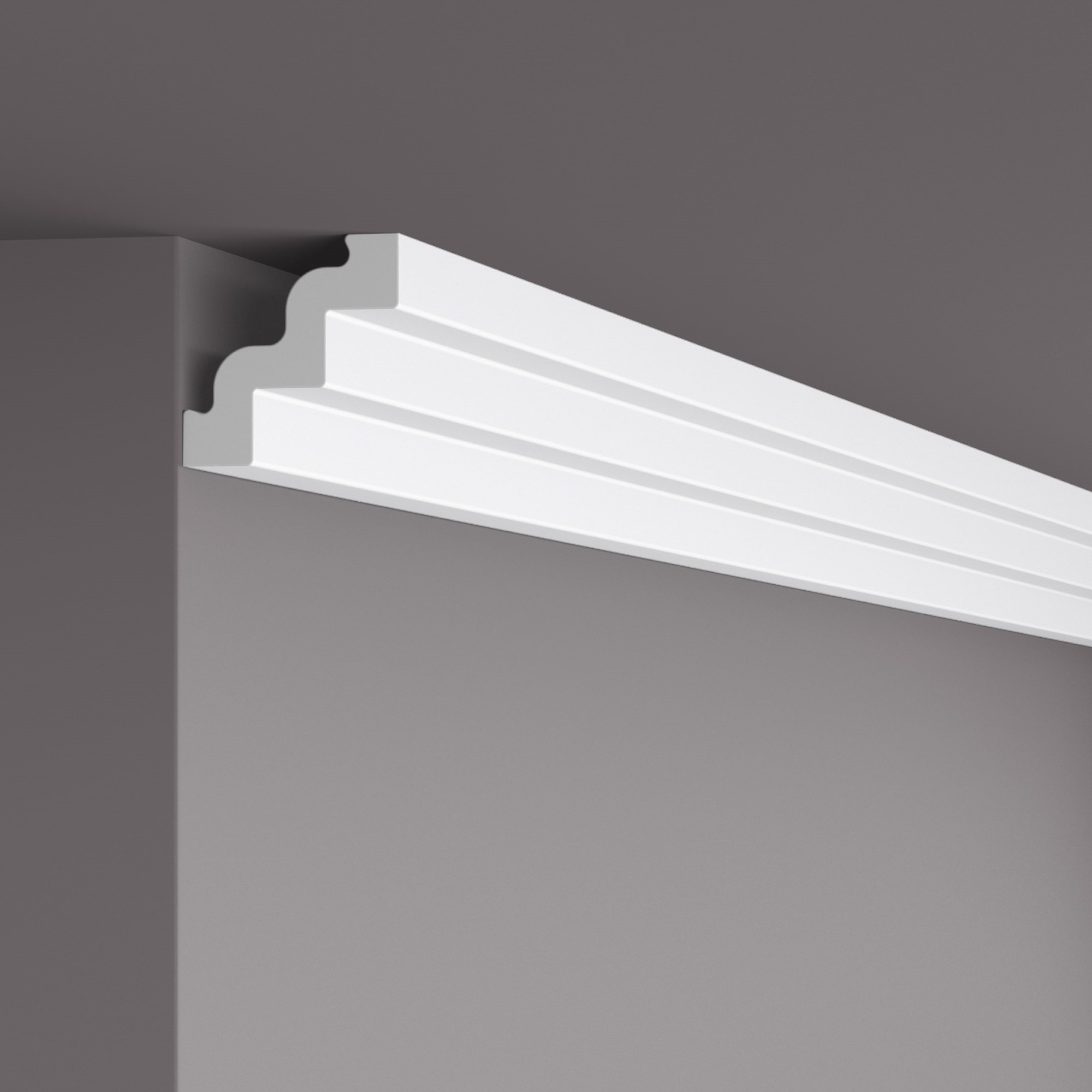 Потолочный плинтус под покраску NMC ST3 Nomastyl 2000×75×75