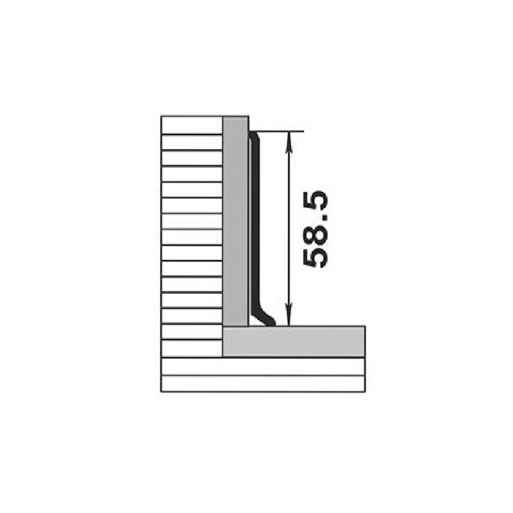Плинтус алюминиевый Diele ПЛ60 черный 260225  2500×58,5×11,2