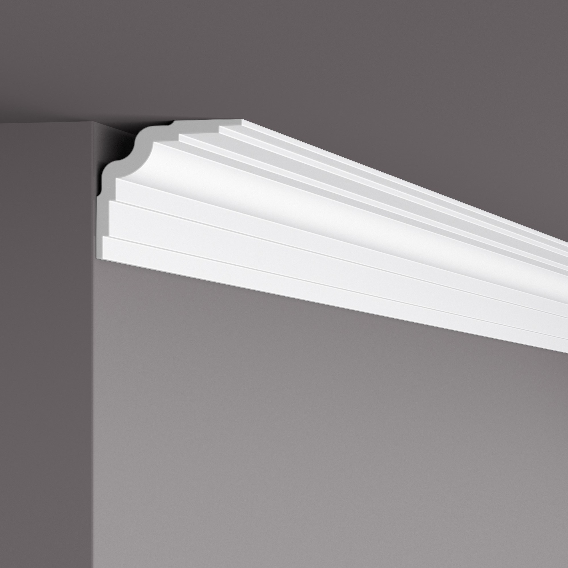 Потолочный плинтус под покраску NMC Wallstyl WT25 2000×80×80