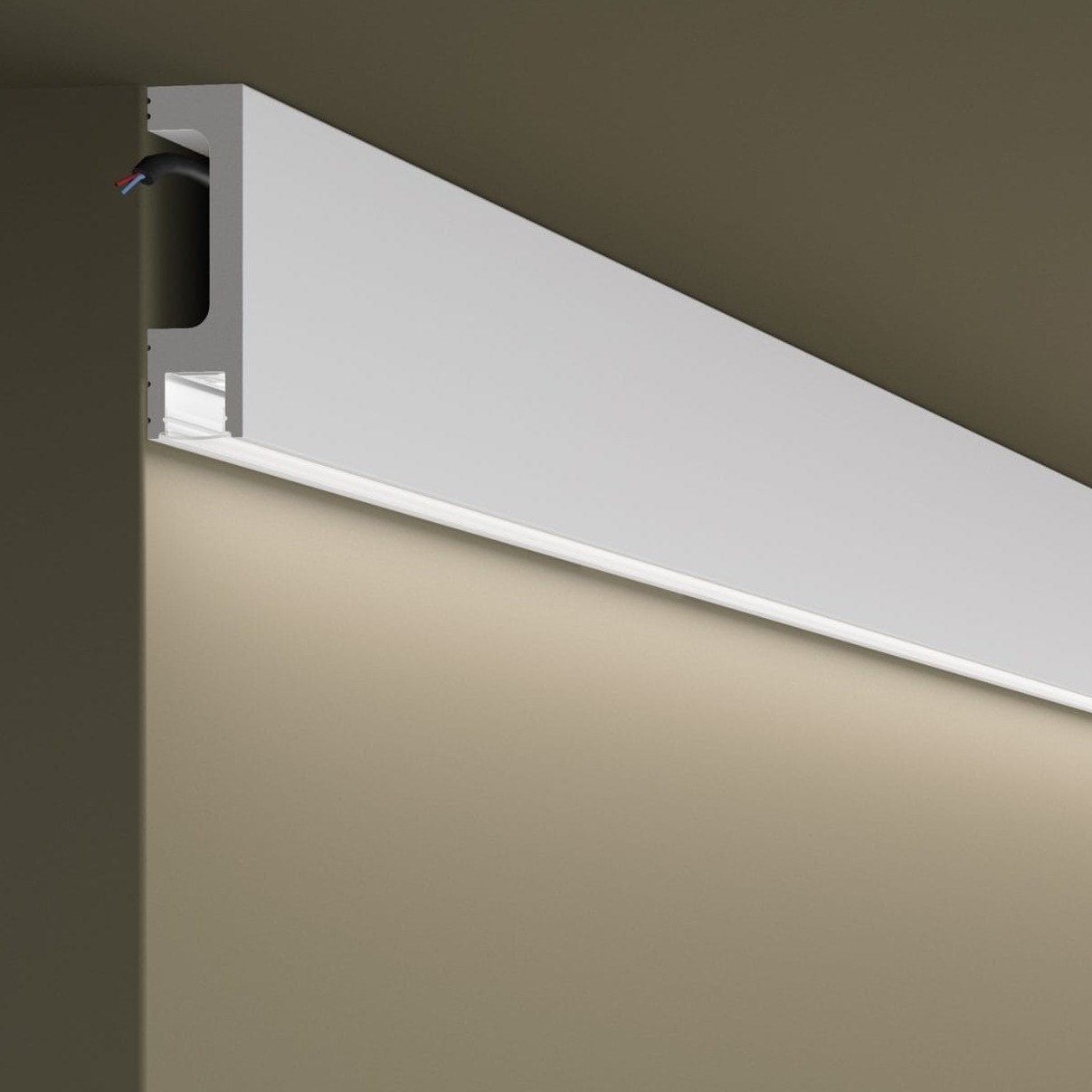 Потолочный плинтус под покраску с подсветкой NMC Wallstyl IL10 2000×23×80