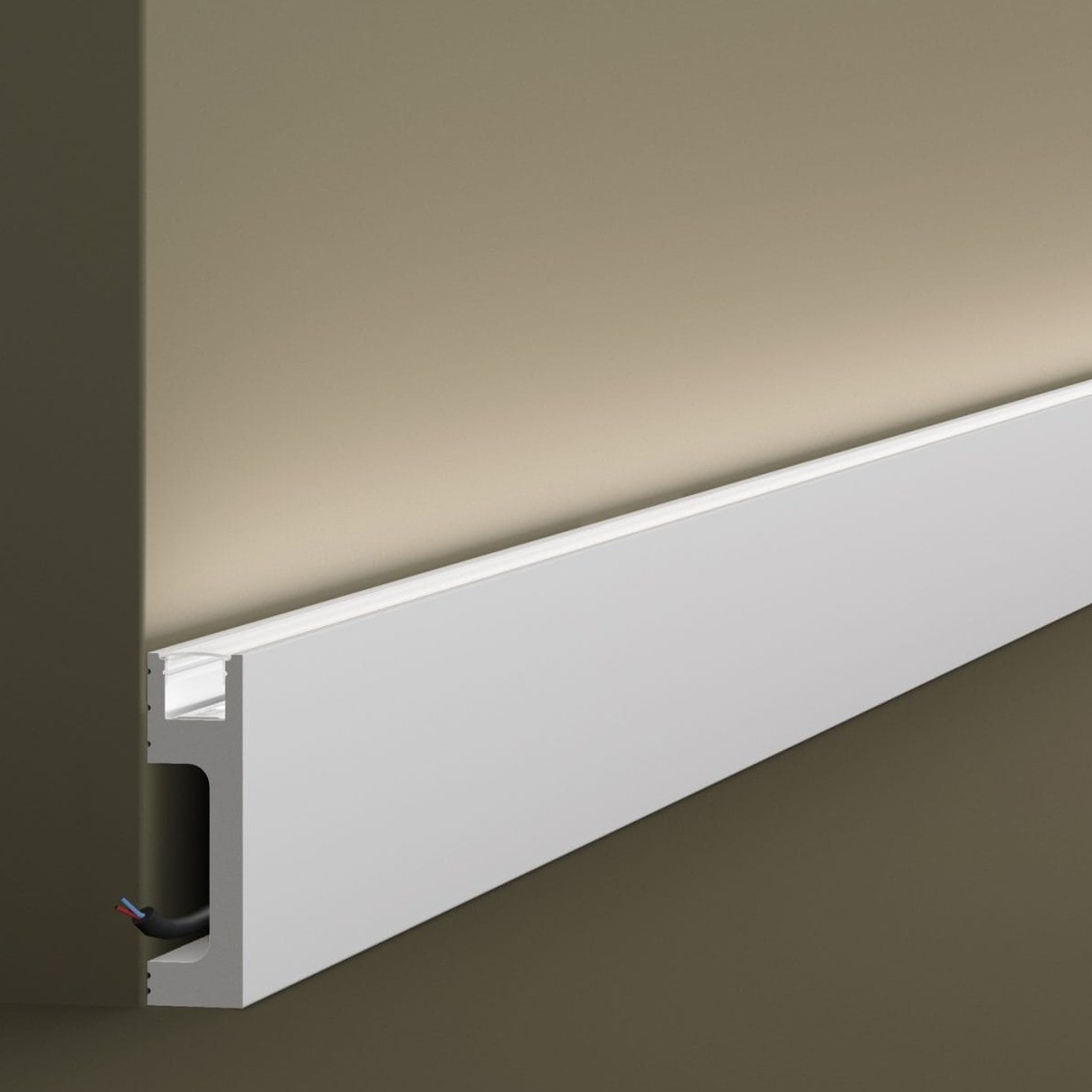 Потолочный плинтус под покраску с подсветкой NMC Wallstyl IL10 2000×23×80