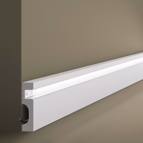 Потолочный плинтус под покраску с подсветкой NMC Wallstyl IL11 2000×20×80
